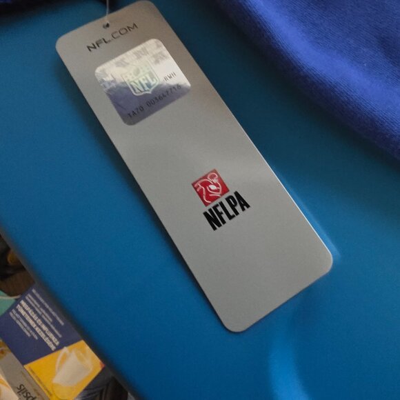 Buffalo Bills Mitchell & Ness NFL Small Fleece Hoodie Cut‎ Off Sleeves Blue NWT - Picture 4 of 5